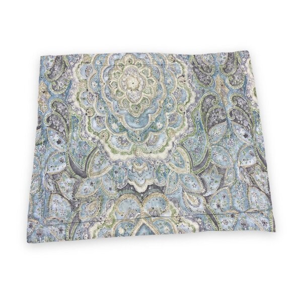 Pottery Barn Blue Green Mandala Medallion Patterned Standard Pillow Sham Cover - Picture 1 of 6